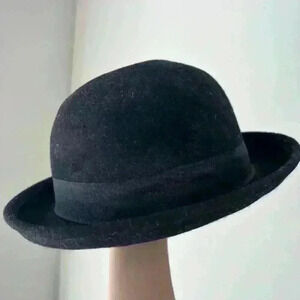 H&M Bowler Black Cosplay Costume Stylish Felt  Hat One Size Halloween Accessory